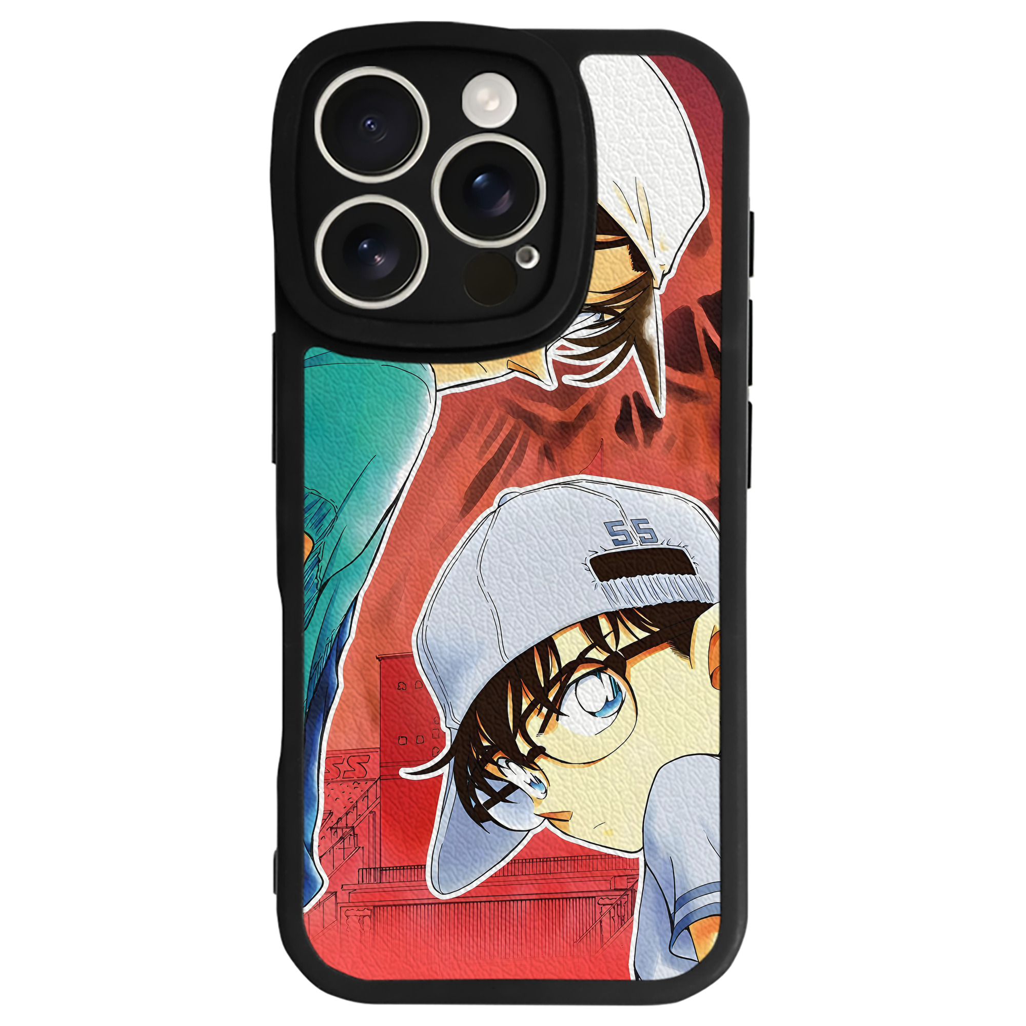 （画像用） 名探偵コナン Detective Conan 【iPhone 16シリーズ対応】シリコンスマホケース（レザー調） 材質：シリコン